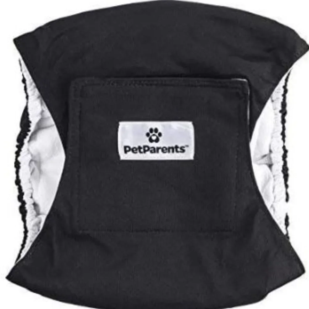 Pet Parents Large Washable Dog Belly Band ( 1 black ) Male Dog Diaper